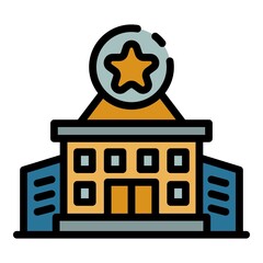 Poster - Police office icon. Outline police office vector icon color flat isolated