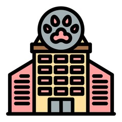 Poster - pet hotel icon. outline pet hotel vector icon color flat isolated