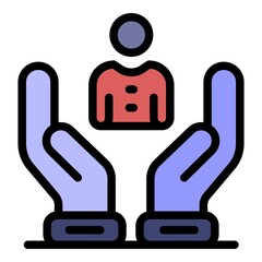 Poster - Personal guard icon. Outline personal guard vector icon color flat isolated