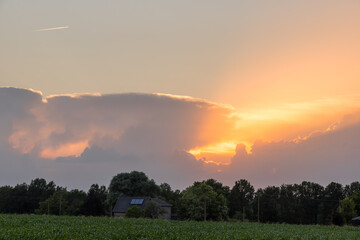 Poster - Evening storms and sunset