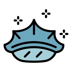 Poster - policeman cap icon. outline policeman cap vector icon color flat isolated