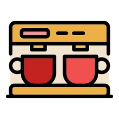 Poster - Professional coffee machine icon. Outline professional coffee machine vector icon color flat isolated