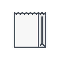 Fototapete - Paper grocery bag color line icon. Shopping bag vector outline colorful sign.