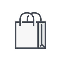 Fototapete - Shopping bag with handles color line icon. Grocery bag vector outline colorful sign.