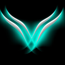Wings Abstract Neon Shape Racing Minimalist Cool - V Face Glow