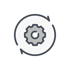 Poster - Operation process color line icon. Workflow efficiency vector outline colorful sign.