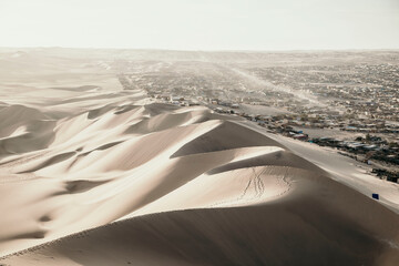 Wall Mural - layers of sand dunes in huacachina Peru 