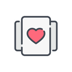 Poster - Love card color line icon. Greeting card with heart vector outline colorful sign.
