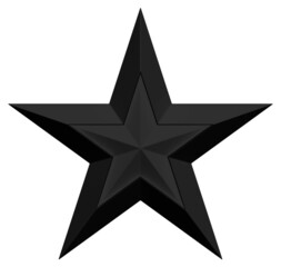 Wall Mural - 5 point star - Christmas Star - black single isolated on white - 3d rendering