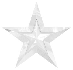 Wall Mural - 5 point star - Christmas Star - white single isolated on white - 3d rendering