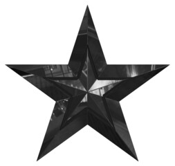 Wall Mural - 5 point star - Christmas Star - black single isolated on white - 3d rendering