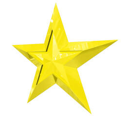 Wall Mural - 5 point star - Christmas Star - yellow single isolated on white - 3d rendering