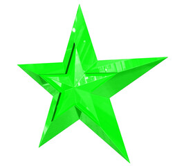 Wall Mural - 5 point star - Christmas Star - green single isolated on white - 3d rendering
