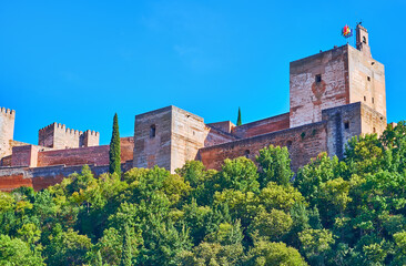 Sticker - The walls of Alhambra, Granada, Spain