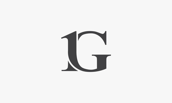 1G letter logo isolated on white background.