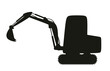 Small excavator silhouette. vector illustration.