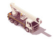 Isometric aerial truck. Isolated low poly cherry picker on white backgroung. Vector illustrator. Collection