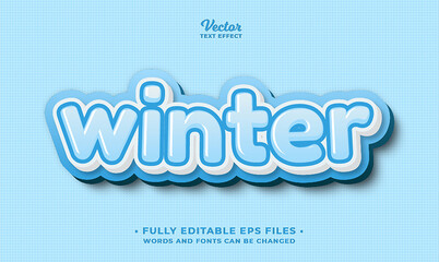 Wall Mural - winter text effect editable eps cc