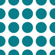 © FRESH TAKE DESIGN - White seamless pattern with navy circles.