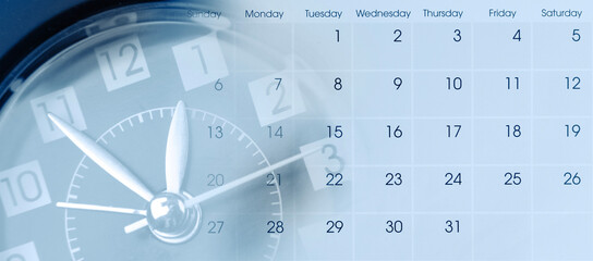 Wall Mural - clock and calendar