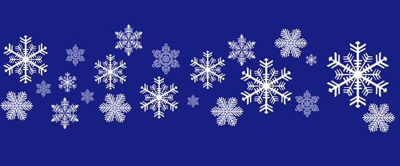 Wall Mural - Beautiful blue Christmas background with snowflake