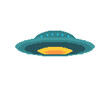 UFO pixel art. pixelated Flying Saucer isolated. 8 bit unknown flying object vector illustration