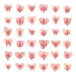 Cute pink vulva hearts pattern. Feminists symbol