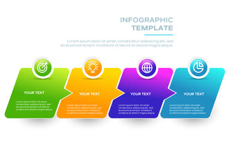 Wall Mural - Modern step infographic business template