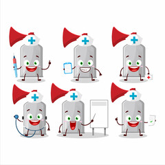 Poster - Doctor profession emoticon with air horn cartoon character