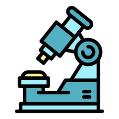 Poster - Ichthyology microscope icon. Outline ichthyology microscope vector icon color flat isolated