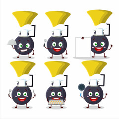 Sticker - Cartoon character of bicycle air horn with various chef emoticons