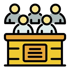 Poster - coroners jury icon. outline coroners jury vector icon color flat isolated