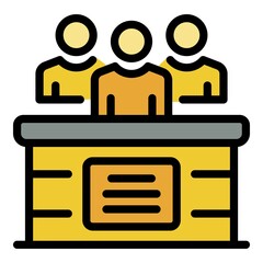 Poster - Tribunal justice icon. Outline tribunal justice vector icon color flat isolated