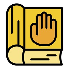 Poster - justice book icon. outline justice book vector icon color flat isolated