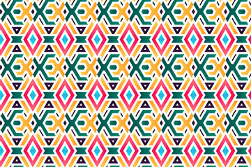 Poster - colorful gradient seamless rectangle geo tile mosaic pattern swatch. High quality illustration. Random scattered shapes. Modern tranquil elegant geometric surface pattern design. crystal shape designs