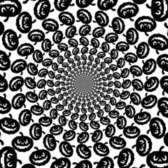 Sticker - Pumpkin Psychedelic Optical Spin Illusion Background. Illusion of Motion Effect Image