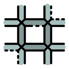 Poster - Prison gate icon. Outline prison gate vector icon color flat isolated