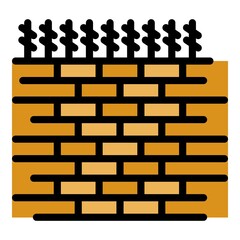 Wall Mural - Prison brick wall icon. Outline prison brick wall vector icon color flat isolated