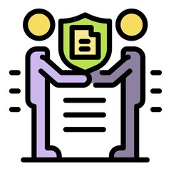Poster - notary agreement icon. outline notary agreement vector icon color flat isolated