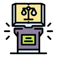 Poster - notary book icon. outline notary book vector icon color flat isolated