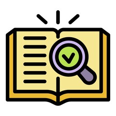 Poster - Agency book icon. Outline agency book vector icon color flat isolated