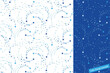 Seamless pattern swatch,  CS, shooting stars(Blue).