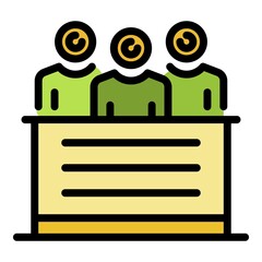 Poster - notary agency team icon. outline notary agency team vector icon color flat isolated