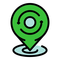 Poster - geotag with circular arrows icon. outline geotag with circular arrows vector icon color flat isolate