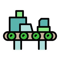 Poster - Garbage sorting icon. Outline garbage sorting vector icon color flat isolated