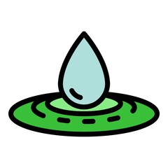 Poster - Drop in water icon. Outline drop in water vector icon color flat isolated