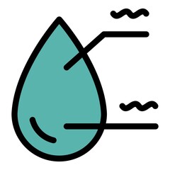Poster - Drop with footnotes icon. Outline drop with footnotes vector icon color flat isolated