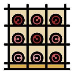 Poster - Bottle rack icon. Outline bottle rack vector icon color flat isolated