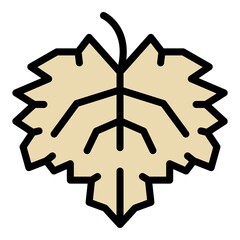 Poster - Grape leaf icon. Outline grape leaf vector icon color flat isolated