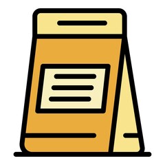 Poster - Menu stand icon. Outline menu stand vector icon color flat isolated